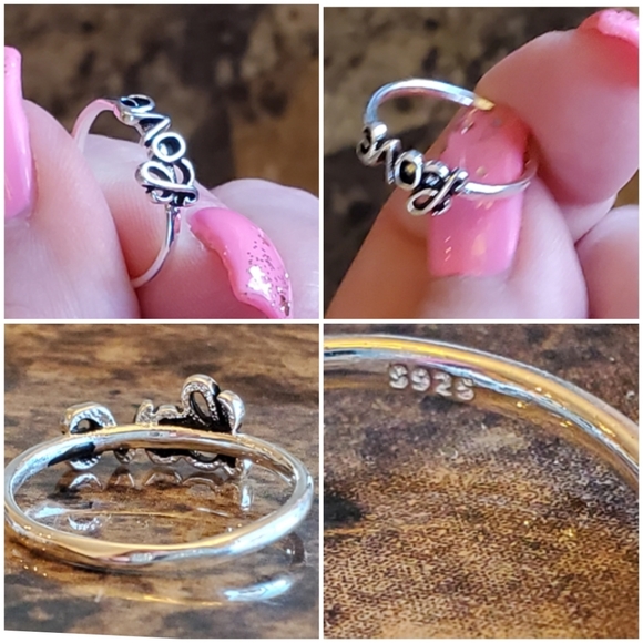 Sterling Silver LOVE Ring Size 5, 6.25 - Picture 4 of 6